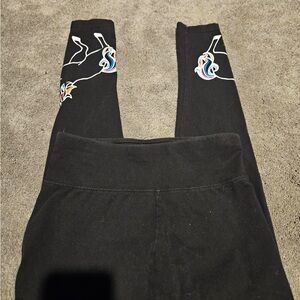 Justice Black Leggings with Colorful Details